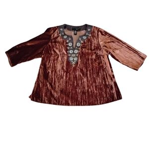Venezia Tunic Womens 18/20 Whimsigoth Boho Hippie 70s Peasant Western Velvet